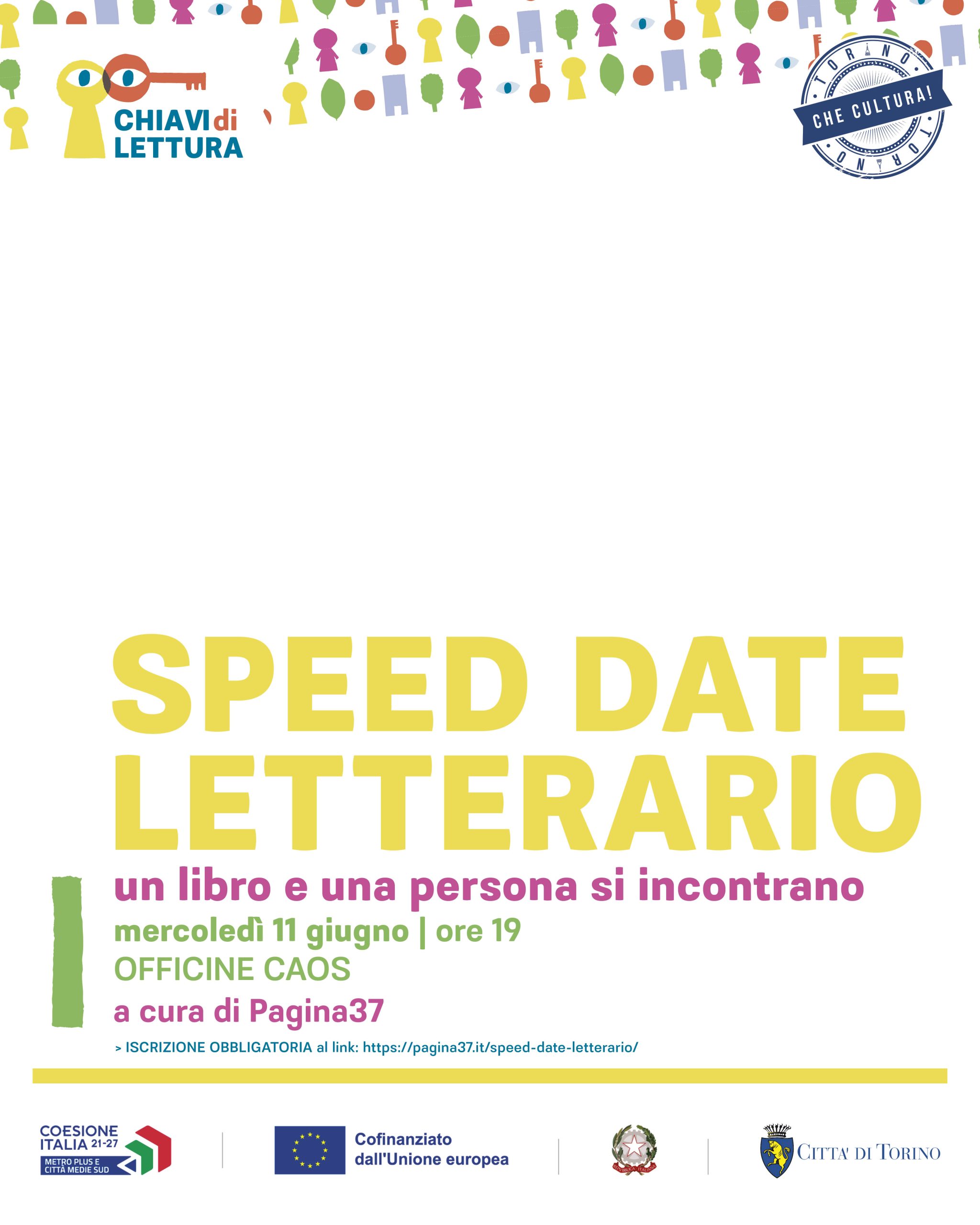 SPEED DATE LETTERARIO® | 11 giugno | Officine Caos | a cura di Pagina37
