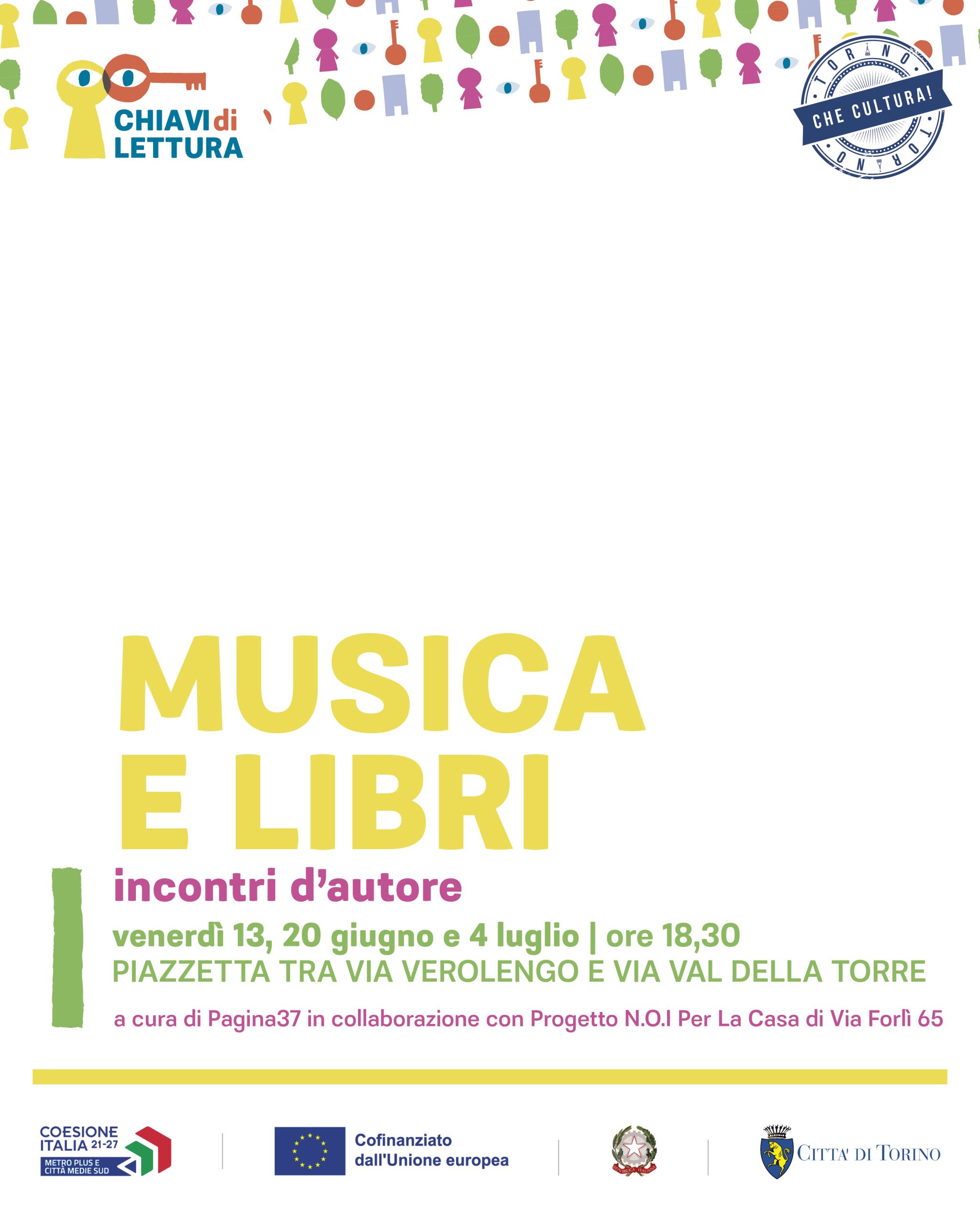 Musica e Libri | 13-20 giugno – 4 luglio | Via Forlì 65 | Pagina37 e progetto N.O.I