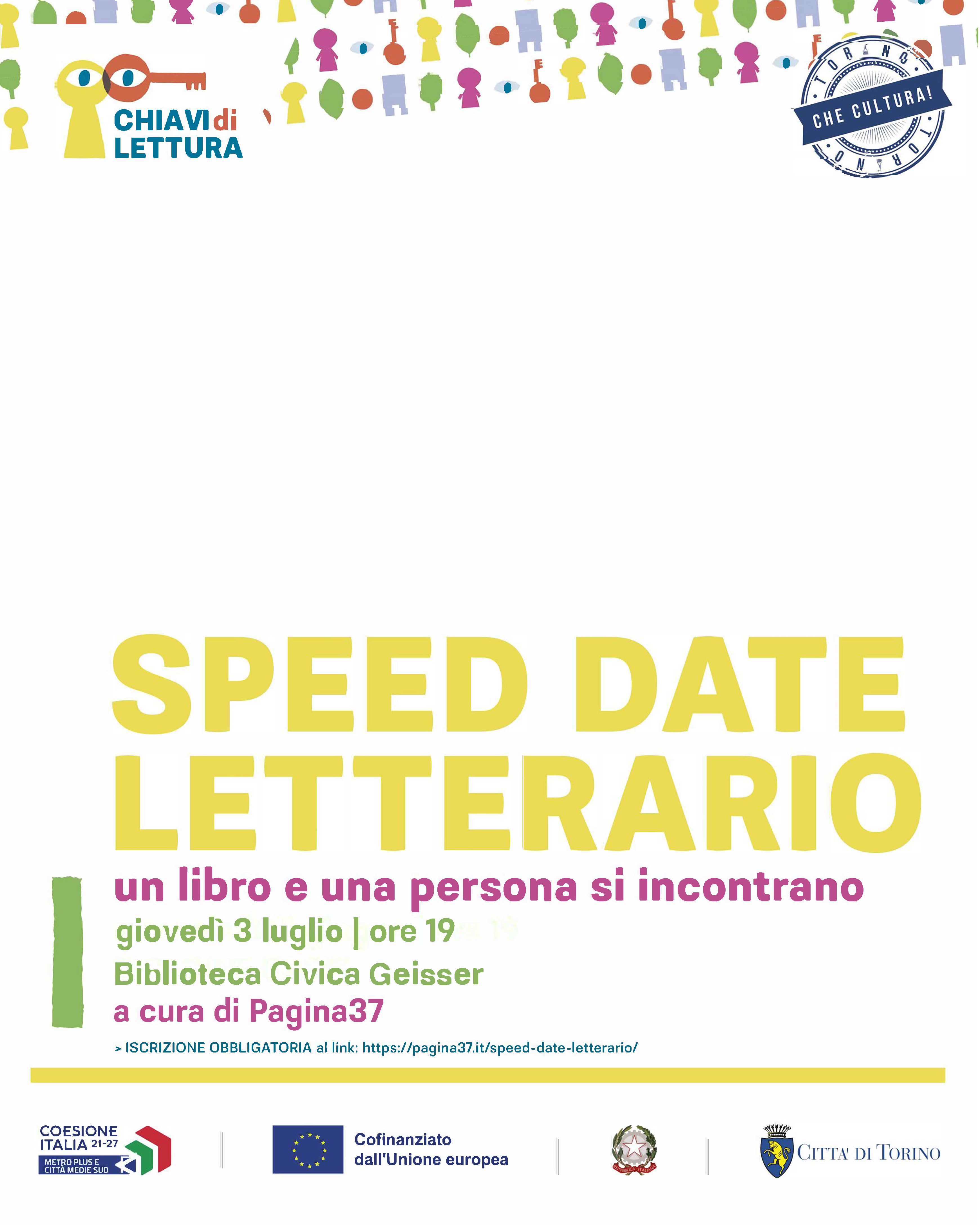 SPEED DATE LETTERARIO® | 3 luglio | Biblioteca Geisser | a cura di Pagina37